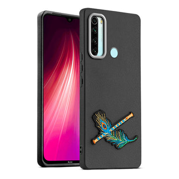Sleek Textured Silicone Case for Redmi Note 8 Featuring Divine Embroidery on the Back