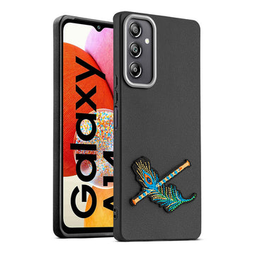 Sleek Textured Silicone Case for Samsung A14 4G Featuring Divine Embroidery on the Back