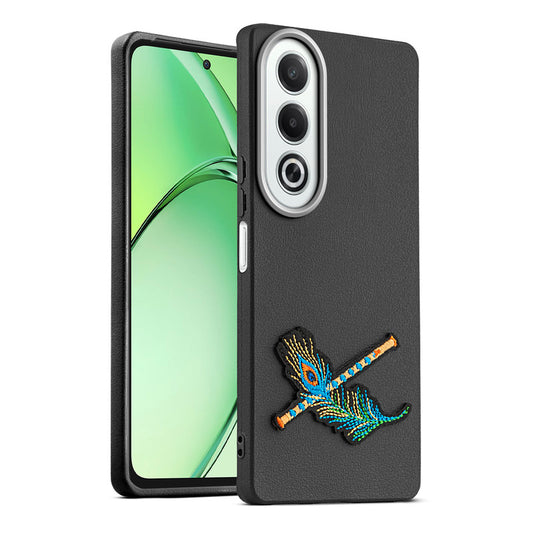 Sleek Textured Silicone Case for Oppo K12x 5G Featuring Divine Embroidery on the Back