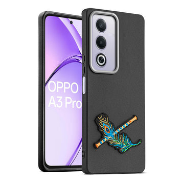Sleek Textured Silicone Case for Oppo A3 Pro 5G Featuring Divine Embroidery on the Back