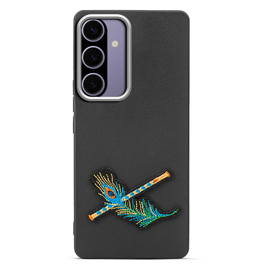 Sleek Textured Silicone Case for Samsung A56 5G Featuring Divine Embroidery on the Back