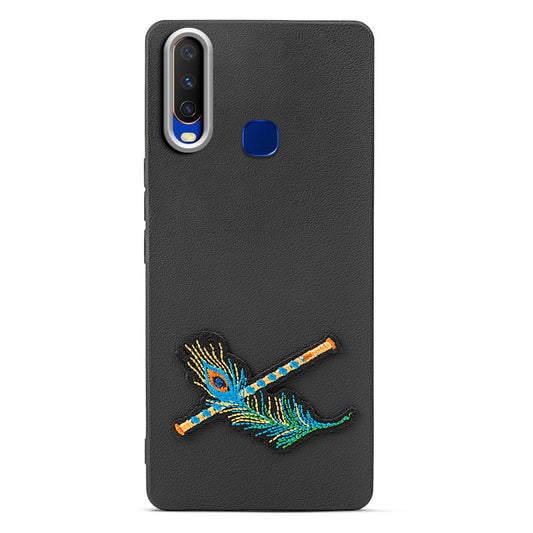 Sleek Textured Silicone Case for Vivo Y12 Featuring Divine Embroidery on the Back