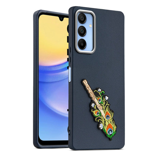 Sleek Textured Silicone Case for Samsung A15 5G Featuring Divine Embroidery on the Back