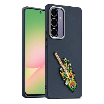 Sleek Textured Silicone Case for Samsung A56 5G Featuring Divine Embroidery on the Back