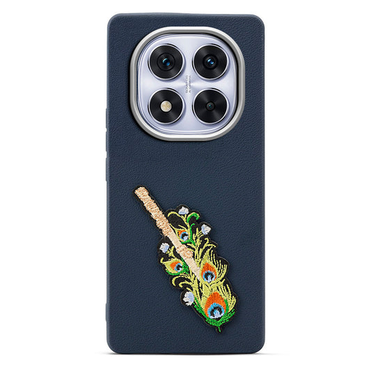 Sleek Textured Silicone Case for Redmi Note 14 Pro 5G Featuring Divine Embroidery on the Back