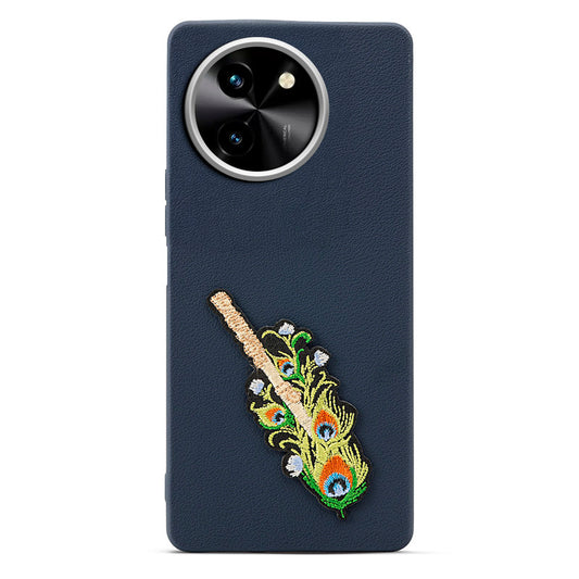 Sleek Textured Silicone Case for Vivo T3x 5G Featuring Divine Embroidery on the Back