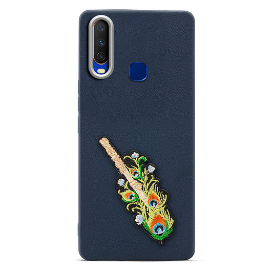 Sleek Textured Silicone Case for Vivo Y12 Featuring Divine Embroidery on the Back