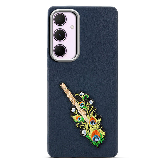 Sleek Textured Silicone Case for Samsung A35 5G Featuring Divine Embroidery on the Back