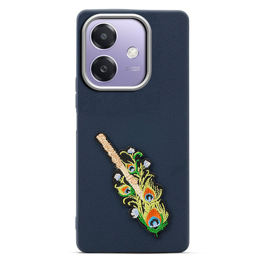 Sleek Textured Silicone Case for Oppo A3x 5G Featuring Divine Embroidery on the Back
