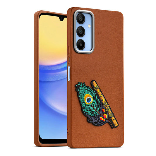 Sleek Textured Silicone Case for Samsung A15 5G Featuring Divine Embroidery on the Back