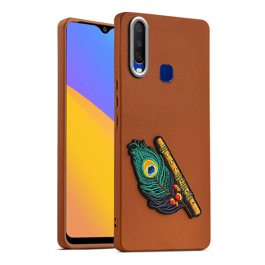 Sleek Textured Silicone Case for Vivo Y12 Featuring Divine Embroidery on the Back