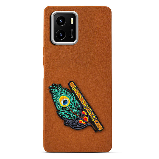 Sleek Textured Silicone Case for Vivo Y15S Featuring Divine Embroidery on the Back