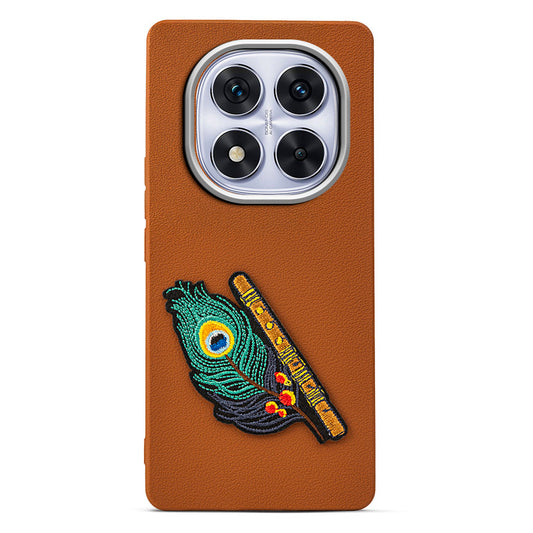 Sleek Textured Silicone Case for Redmi Note 14 Pro 5G Featuring Divine Embroidery on the Back