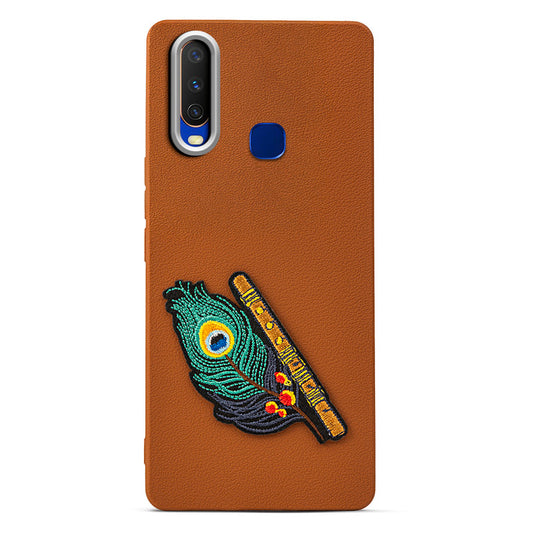 Sleek Textured Silicone Case for Vivo Y12 Featuring Divine Embroidery on the Back