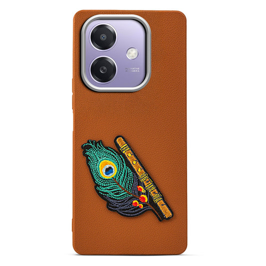 Sleek Textured Silicone Case for Oppo A3x 5G Featuring Divine Embroidery on the Back