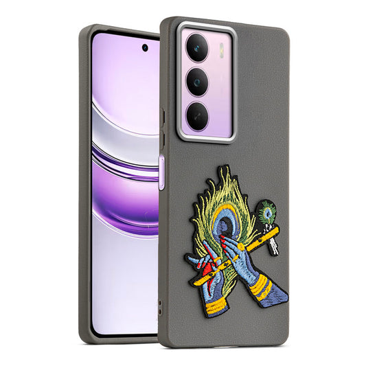 Sleek Textured Silicone Case for Realme C75 5G Featuring Divine Embroidery on the Back