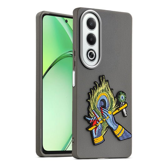 Sleek Textured Silicone Case for Oppo K12x 5G Featuring Divine Embroidery on the Back