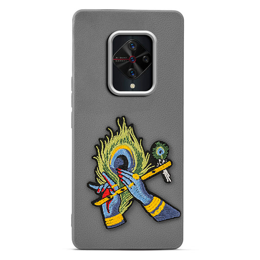 Sleek Textured Silicone Case for Vivo S1 Pro Featuring Divine Embroidery on the Back