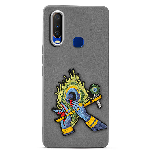 Sleek Textured Silicone Case for Vivo Y12 Featuring Divine Embroidery on the Back