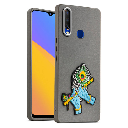 Sleek Textured Silicone Case for Vivo Y12 Featuring Divine Embroidery on the Back