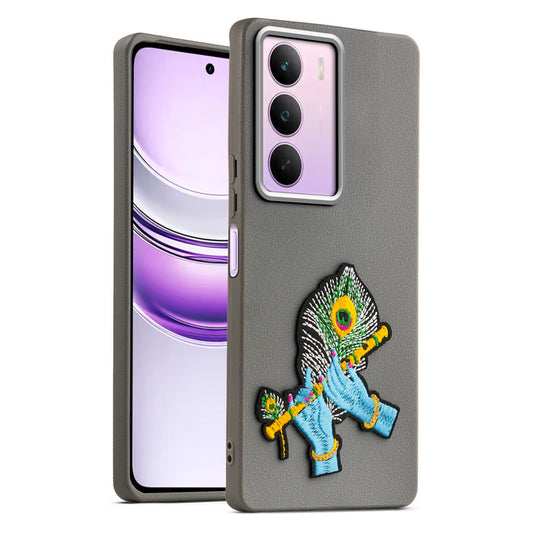Sleek Textured Silicone Case for Realme C75 5G Featuring Divine Embroidery on the Back