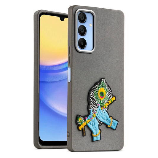 Sleek Textured Silicone Case for Samsung A15 5G Featuring Divine Embroidery on the Back