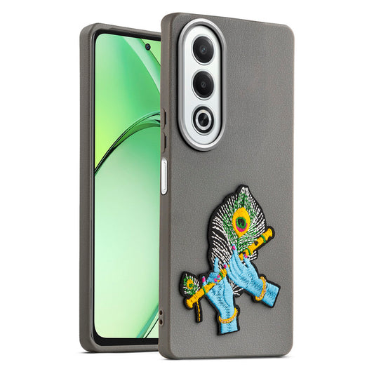 Sleek Textured Silicone Case for Oppo K12x 5G Featuring Divine Embroidery on the Back