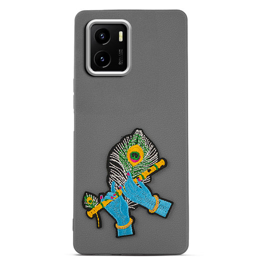 Sleek Textured Silicone Case for Vivo Y15S Featuring Divine Embroidery on the Back