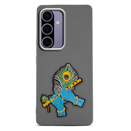 Sleek Textured Silicone Case for Samsung A56 5G Featuring Divine Embroidery on the Back