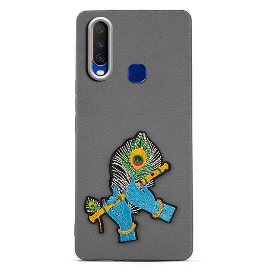 Sleek Textured Silicone Case for Vivo Y12 Featuring Divine Embroidery on the Back