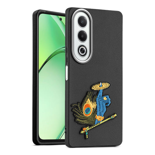 Sleek Textured Silicone Case for Oppo K12x 5G Featuring Divine Embroidery on the Back