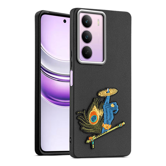 Sleek Textured Silicone Case for Realme C75 5G Featuring Divine Embroidery on the Back