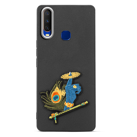 Sleek Textured Silicone Case for Vivo Y12 Featuring Divine Embroidery on the Back