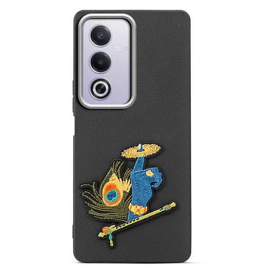 Sleek Textured Silicone Case for Oppo A3 Pro 5G Featuring Divine Embroidery on the Back