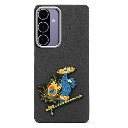 Sleek Textured Silicone Case for Samsung A56 5G Featuring Divine Embroidery on the Back
