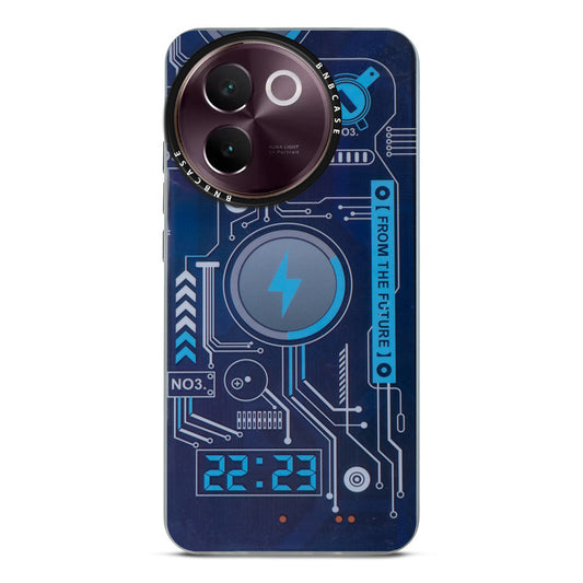 Colorful Reflective Circuit Prints Hard Back Protector Case For Vivo V30e 5G