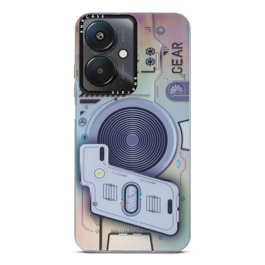 Futuristic Rainbow Effect Circuit Print Hard Back Cover For Redmi 13C 5G