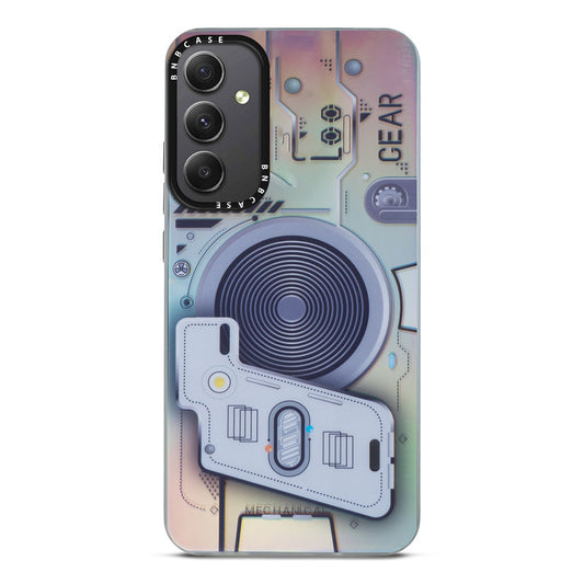 Futuristic Rainbow Effect Circuit Print Hard Back Cover For Samsung S23 FE 5G