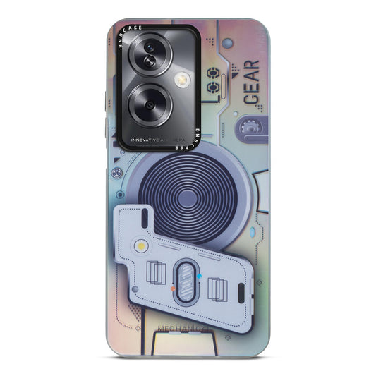 Futuristic Rainbow Effect Circuit Print Hard Back Cover For Oppo A79 5G