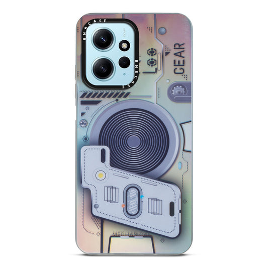 Futuristic Rainbow Effect Circuit Print Hard Back Cover For Redmi Note 12 4G