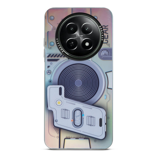 Futuristic Rainbow Effect Circuit Print Hard Back Cover For Realme 12X 5G