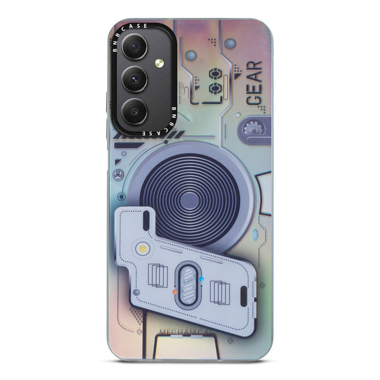 Futuristic Rainbow Effect Circuit Print Hard Back Cover For Samsung M34 5G