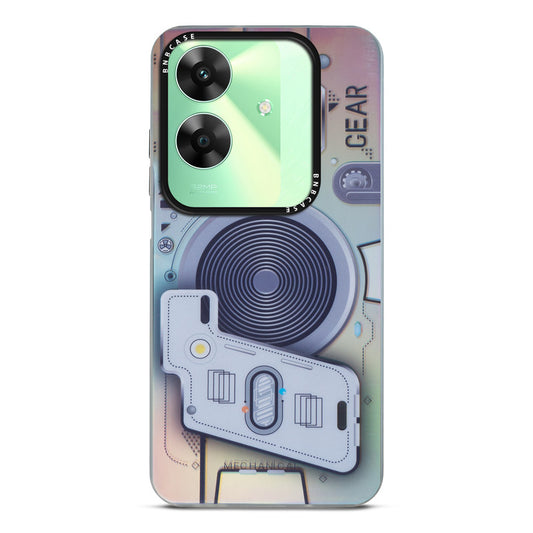 Futuristic Rainbow Effect Circuit Print Hard Back Cover For Realme C61