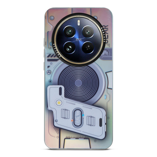 Futuristic Rainbow Effect Circuit Print Hard Back Cover For Realme 12 Pro 5G
