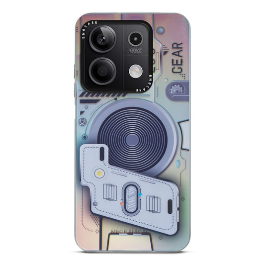 Futuristic Rainbow Effect Circuit Print Hard Back Cover For Redmi Note 13 5G