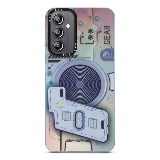 Futuristic Rainbow Effect Circuit Print Hard Back Cover For Samsung A14 4G