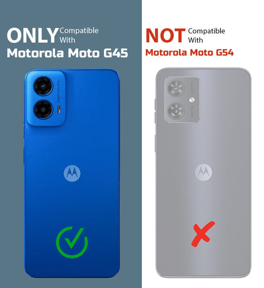 Premium Silicon Soft Framed Case with Clear Back Cover For Motorola Moto G45 5G