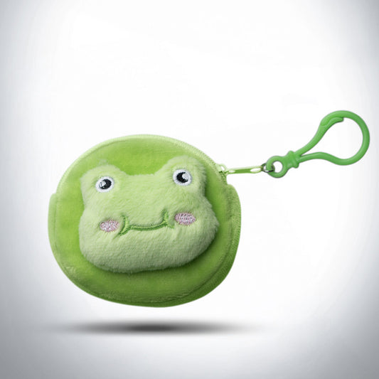 Cute 3D Multipurpose Fluffy Pouch - 3D Green Frog