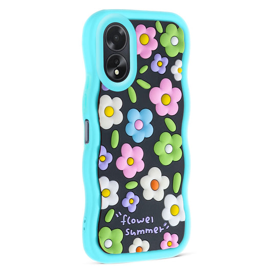 3D Silicone Soft Wave Edges Mobile Back Case For Oppo A18 4G