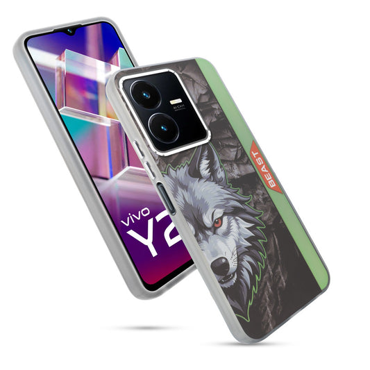 Beast Mode Animal Printed Back Case For Vivo Y22 With Hard Back & Glow Effect